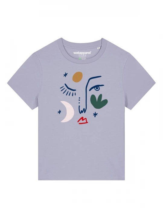 Foto van product Watapparel Shirt 'Love And Flex' donkerblauw / jade groen / lichtlila / rood