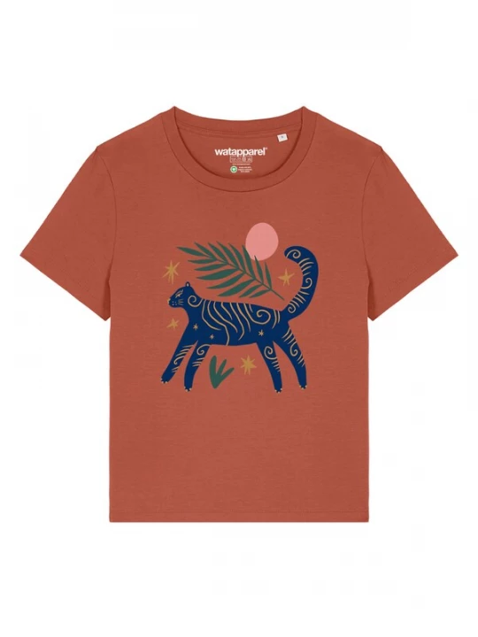 Foto van product Watapparel Shirt 'Love And Flex' donkerblauw / kastanjebruin / mosterd / spar