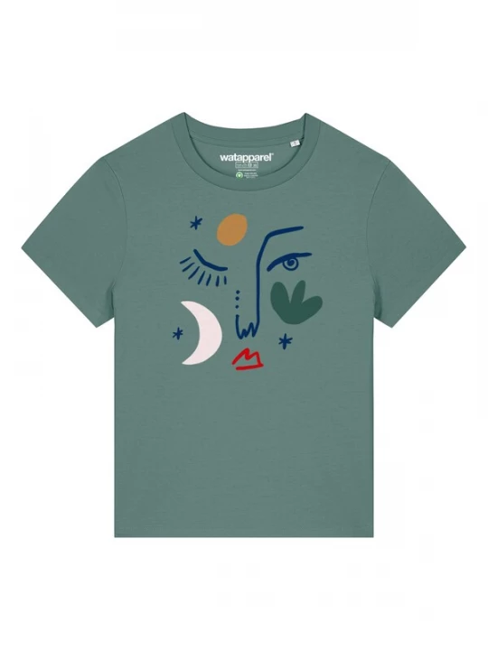 Foto van product Watapparel Shirt 'Love and flex' geel / pastelgroen / rood / wit
