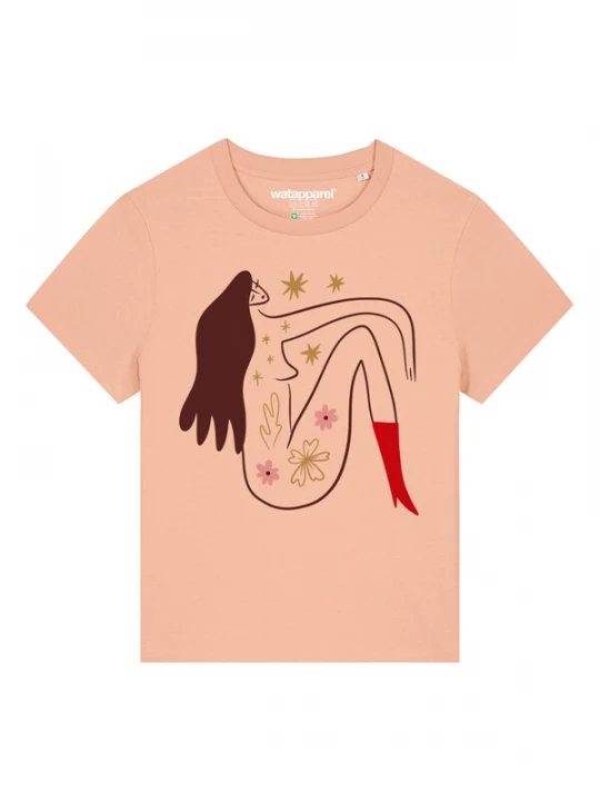Foto van product Watapparel Shirt 'Love And Flex' goud / abrikoos / rood / wijnrood