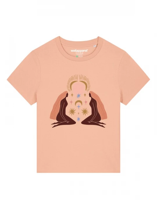 Foto van product Watapparel Shirt 'Love And Flex' goudgeel / abrikoos / rosa / wijnrood