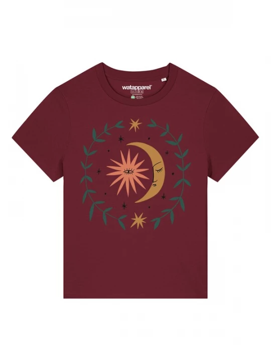 Foto van product Watapparel Shirt 'Love And Flex' goudgeel / smaragd / koraal / bordeaux