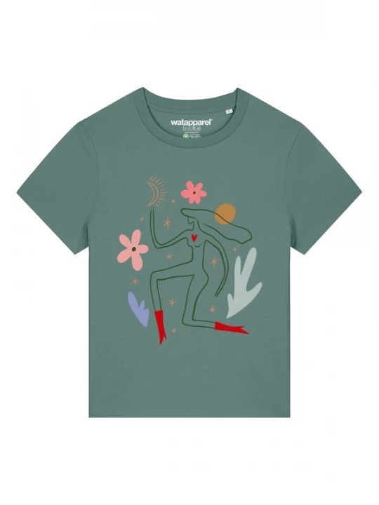 Foto van product Watapparel Shirt 'Love And Flex' groen / oranje / rosa / rood