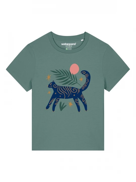 Foto van product Watapparel Shirt 'Love and flex' marine / pastelgroen / watermeloen rood