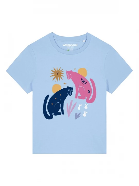 Foto van product Watapparel Shirt 'Love and flex' navy / lichtblauw / cognac / pitaja roze