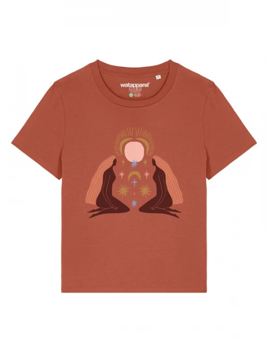 Foto van product Watapparel Shirt 'Love and flex' roestrood / bourgogne