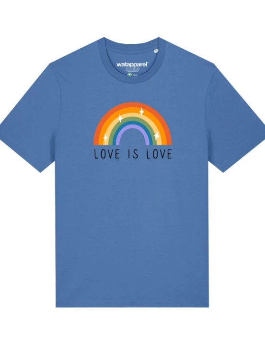 Foto van product Watapparel Shirt 'Love is Love' blauw / gemengde kleuren