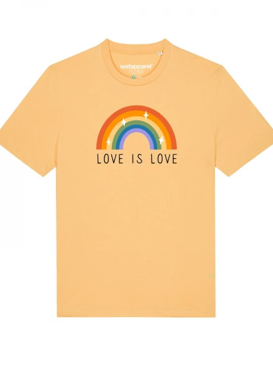 Foto van product Watapparel Shirt 'Love is Love' gemengde kleuren / lichtoranje