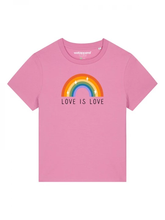 Foto van product Watapparel Shirt 'Love is Love' gemengde kleuren / rosa