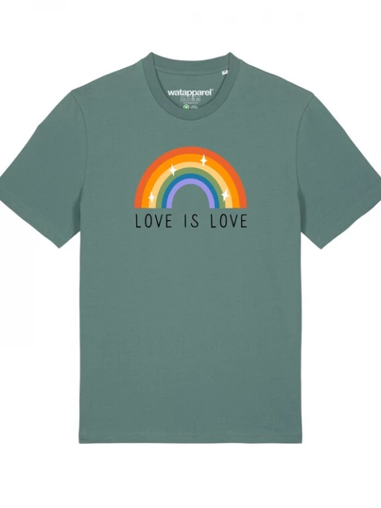Foto van product Watapparel Shirt ' Love is Love ' groen / gemengde kleuren