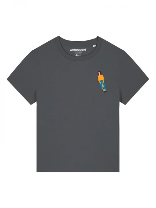Foto van product Watapparel Shirt ' Mädchen Auf Fahrrad ' antraciet / gemengde kleuren