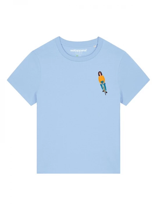 Foto van product Watapparel Shirt 'Mädchen Auf Fahrrad' blauw / lichtblauw