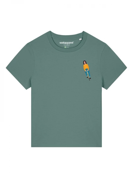 Foto van product Watapparel Shirt 'Mädchen Auf Fahrrad' groen