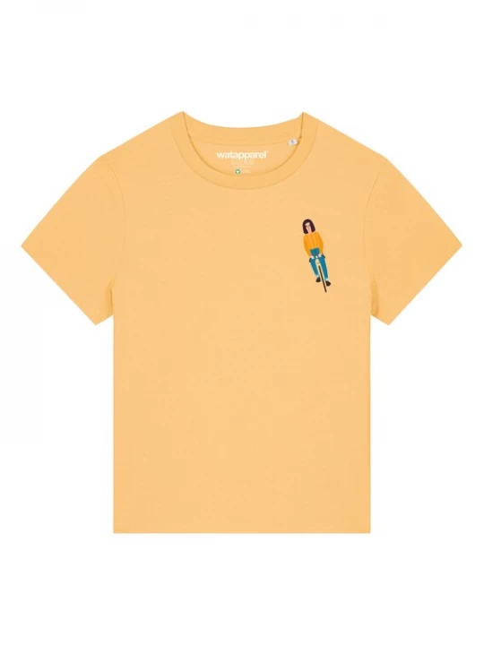 Foto van product Watapparel Shirt 'Mädchen Auf Fahrrad' lichtgeel / gemengde kleuren