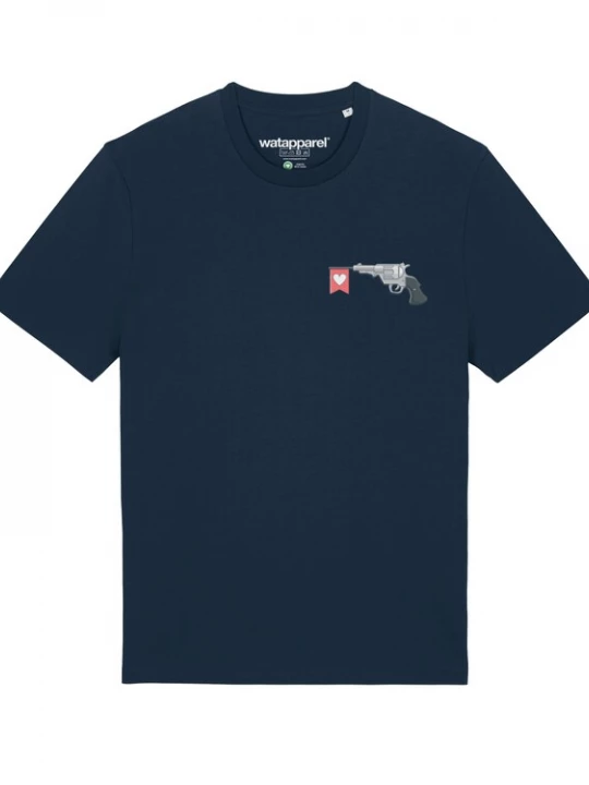 Foto van product Watapparel Shirt ' Make love not war ' donkerblauw / gemengde kleuren