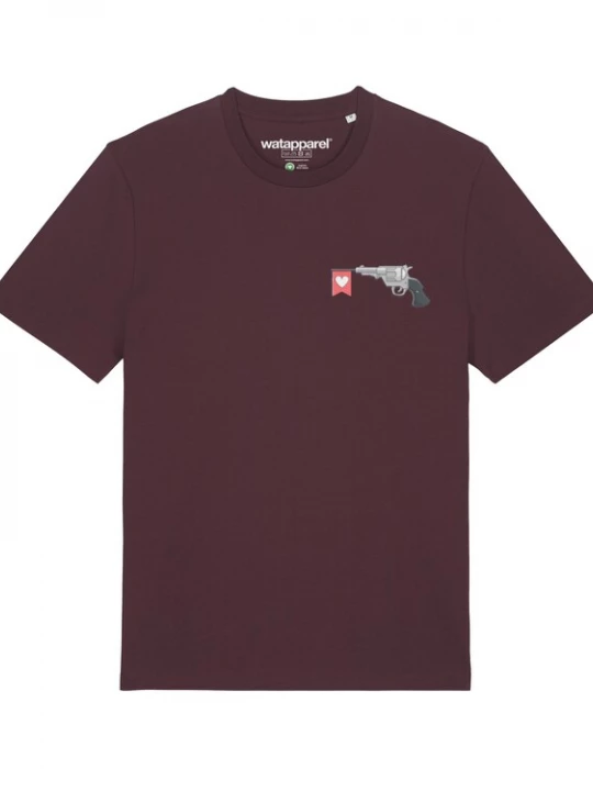 Foto van product Watapparel Shirt 'Make love not war' grijs / donkerrood