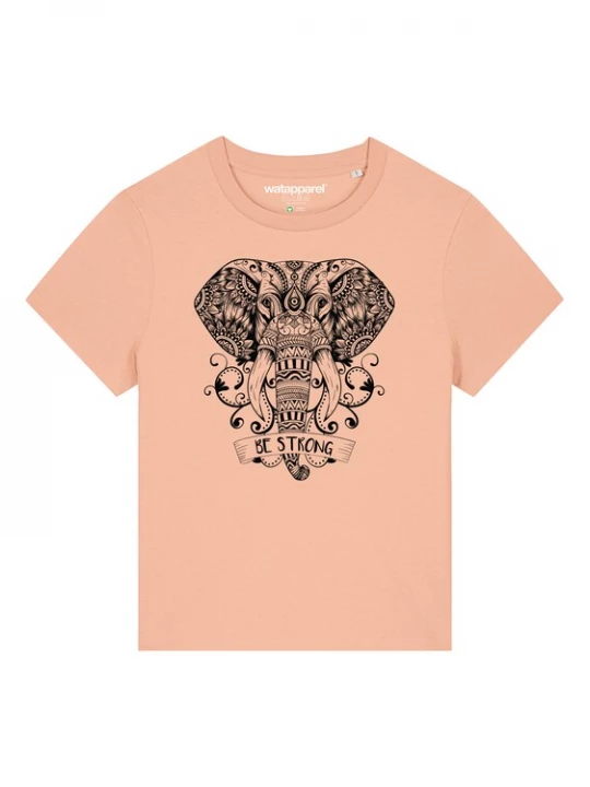 Foto van product Watapparel Shirt ' Mandala Elephant ' abrikoos / zwart