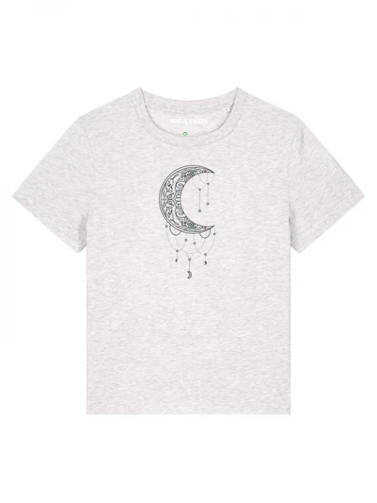 Foto van product Watapparel Shirt 'Mandala Moon' lichtgrijs / zwart