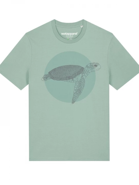 Foto van product Watapparel Shirt 'Meeresschildkröte' turquoise / grijs