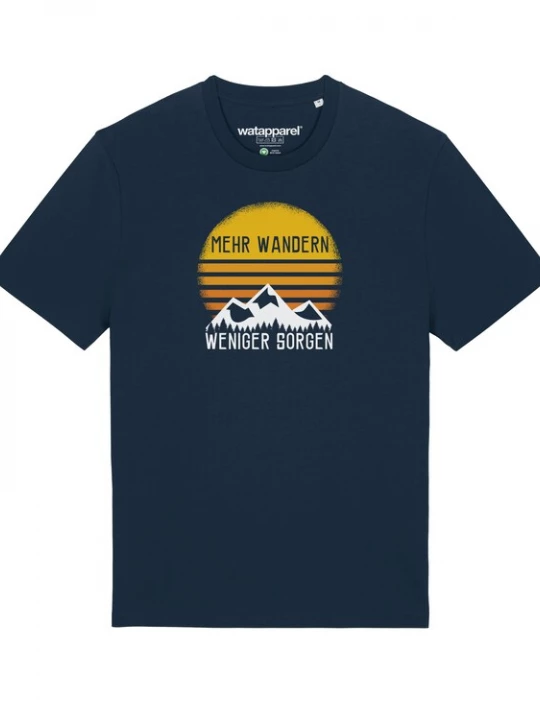 Foto van product Watapparel Shirt 'Mehr Wandern' blauw / navy