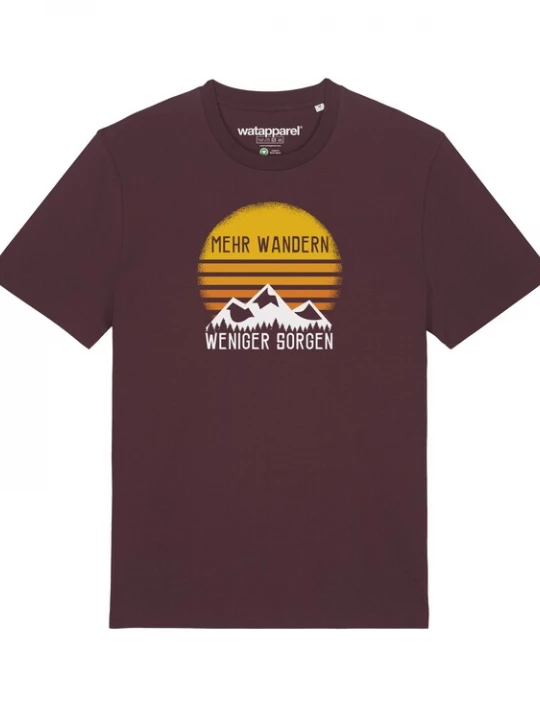 Foto van product Watapparel Shirt ' Mehr Wandern ' gemengde kleuren / donkerrood