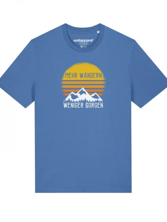Foto van product Watapparel Shirt 'Mehr Wandern' lichtblauw / gemengde kleuren
