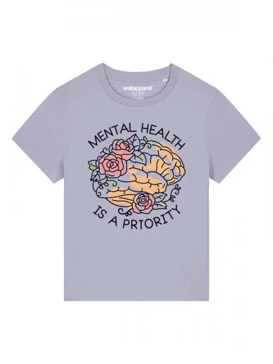 Foto van product Watapparel Shirt 'Mental Health' geel / lichtgroen / sering / zwart