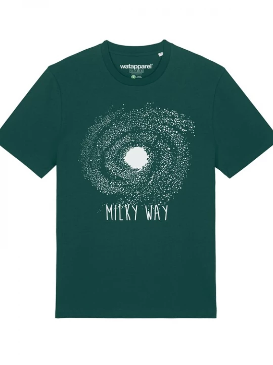 Foto van product Watapparel Shirt ' Milky way ' donkergroen / wit gemêleerd