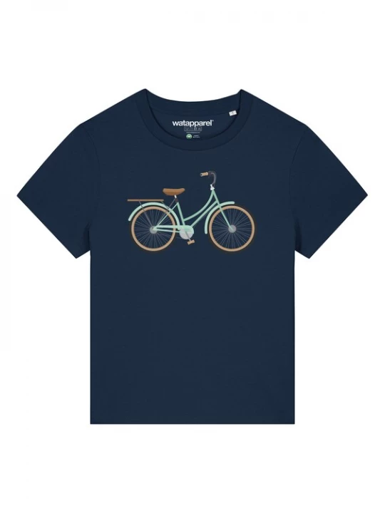 Foto van product Watapparel Shirt 'Mint Bike' beige / navy / mintgroen / zwart