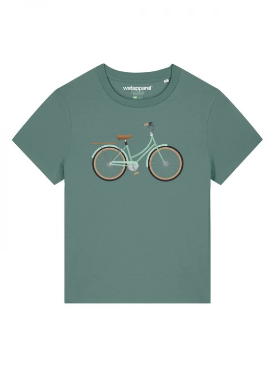 Foto van product Watapparel Shirt 'Mint Bike' groen / gemengde kleuren