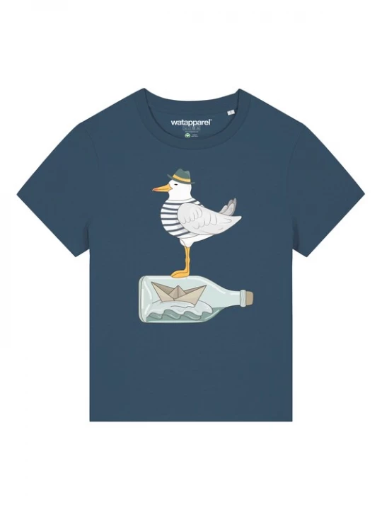 Foto van product Watapparel Shirt 'Möwe mit Hut' blauw / petrol / gemengde kleuren