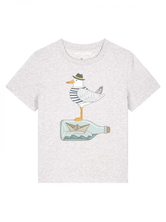 Foto van product Watapparel Shirt ' Möwe mit Hut ' gemengde kleuren / wit gemêleerd