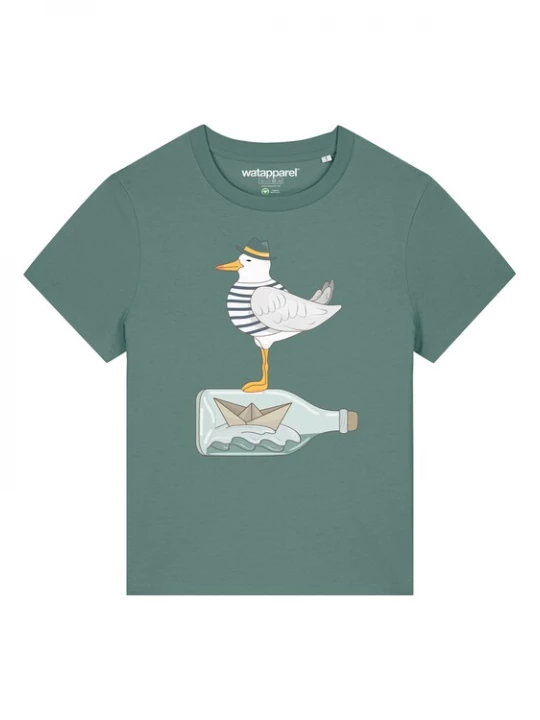 Foto van product Watapparel Shirt ' Möwe mit Hut ' groen / gemengde kleuren