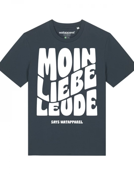 Foto van product Watapparel Shirt 'Moin liebe Leude' antraciet / wit