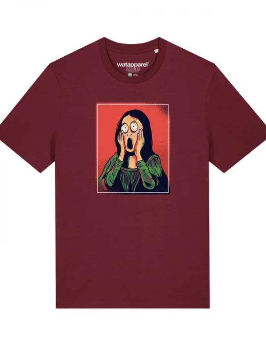 Foto van product Watapparel Shirt 'Mona Lisa Scream' groen / bordeaux / zwart