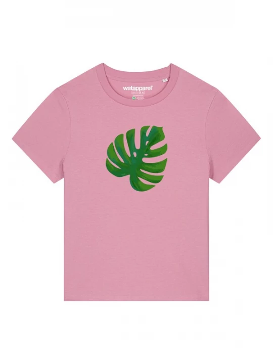 Foto van product Watapparel Shirt 'Monstera 2.0' donkergroen / rosa