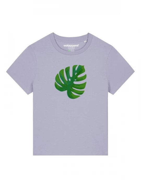 Foto van product Watapparel Shirt 'Monstera 2.0' groen / pastellila