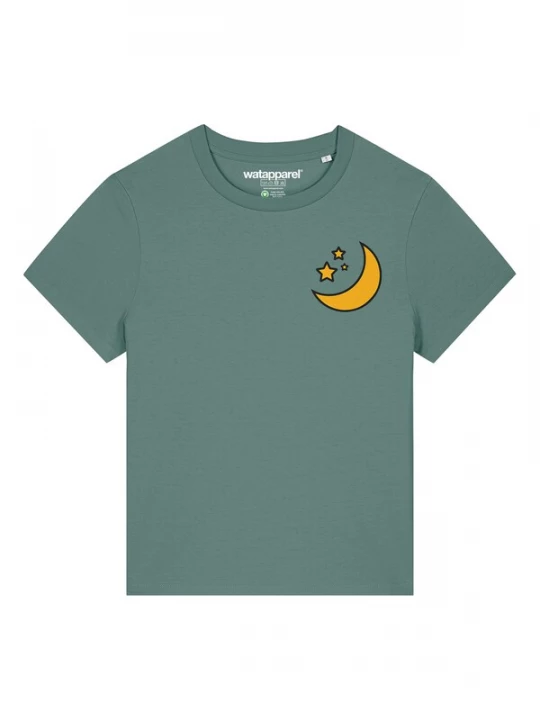 Foto van product Watapparel Shirt 'Moon & Stars' curry / groen / jade groen / zwart