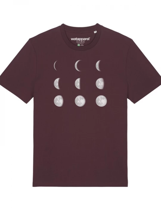 Foto van product Watapparel Shirt 'Moonphases' grijs / donkerrood