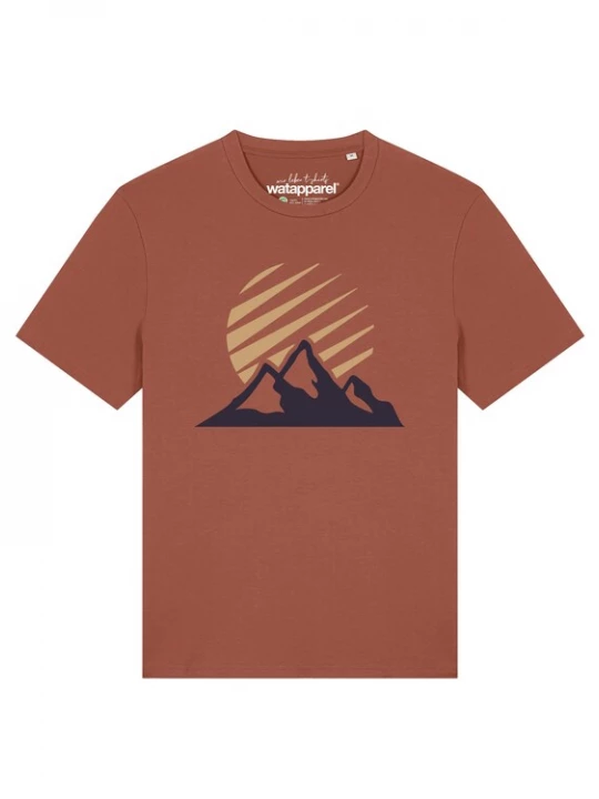 Foto van product Watapparel Shirt 'Mountain and Sun' roestrood