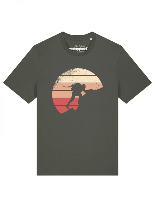 Foto van product Watapparel Shirt 'Mountain Climbing' kaki / perzik / pasteloranje / rood