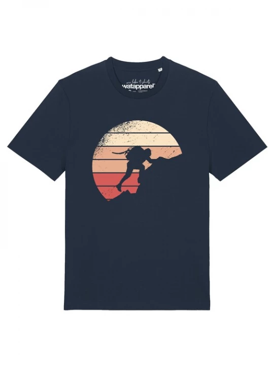 Foto van product Watapparel Shirt 'Mountain Climbing' nachtblauw / perzik / pasteloranje / rood