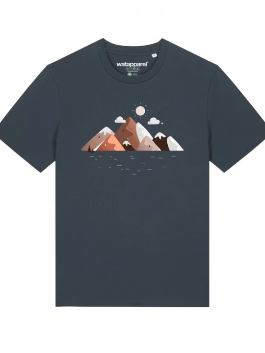Foto van product Watapparel Shirt ' Mountains & Moon ' antraciet / gemengde kleuren