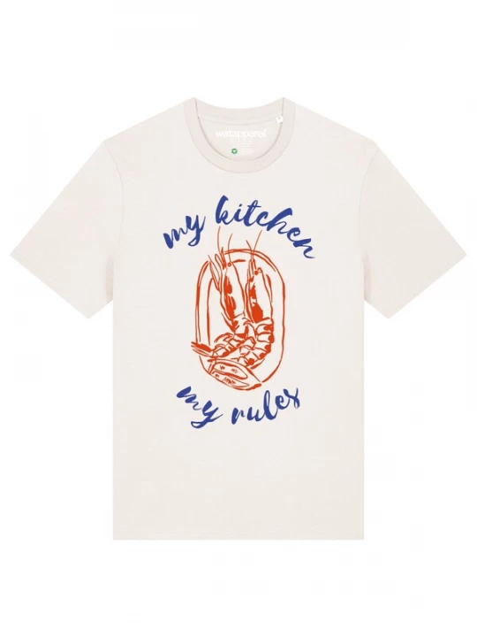 Foto van product Watapparel Shirt 'My Kitchen My Rules' donkerblauw / rood / wit