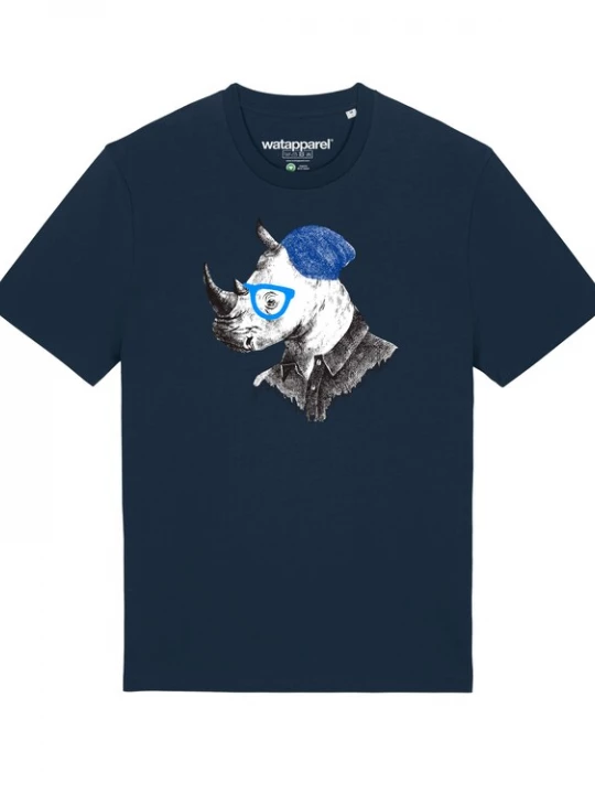 Foto van product Watapparel Shirt ' Nashorn ' donkerblauw / grijs / wit