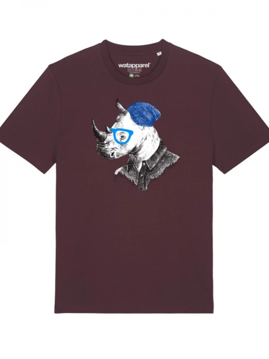 Foto van product Watapparel Shirt ' Nashorn ' gemengde kleuren / donkerrood