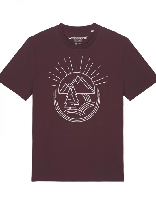 Foto van product Watapparel Shirt ' Natur ist schön ' donkerrood / wit