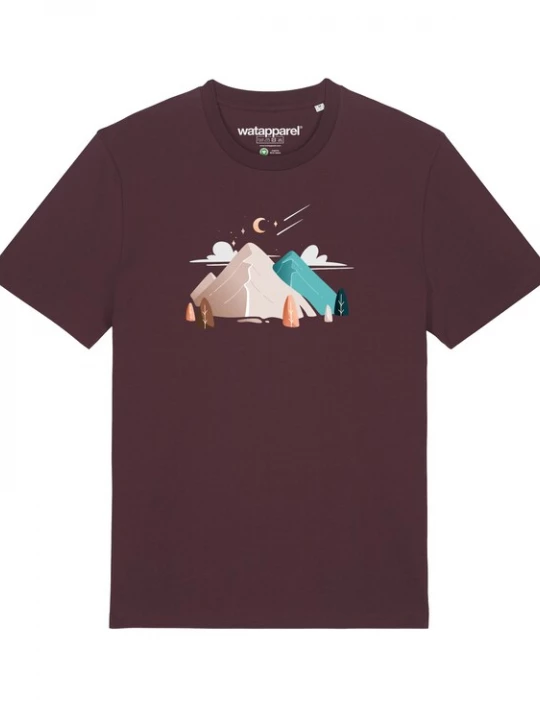 Foto van product Watapparel Shirt 'Night & Clouds' beige / bordeaux / wit