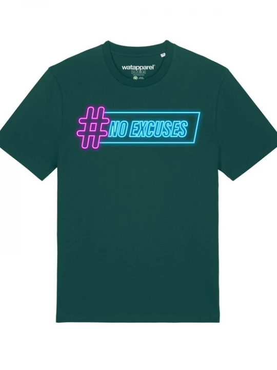 Foto van product Watapparel Shirt ' No Excuses ' blauw / donkergroen / pink
