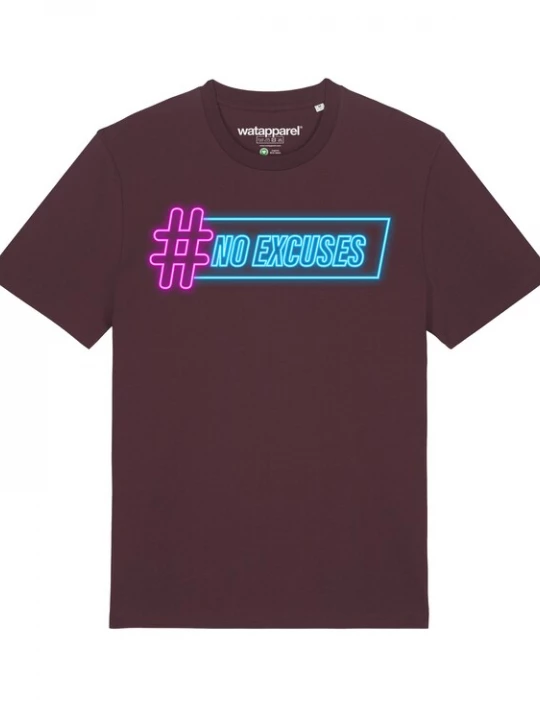 Foto van product Watapparel Shirt ' No Excuses ' blauw / pink / donkerrood